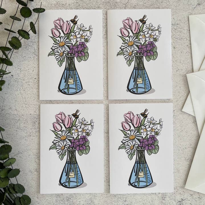 Set di biglietti di auguri floreali, biglietti di auguri scientifici per la vendita all'ingrosso da parte di Everyday H2O