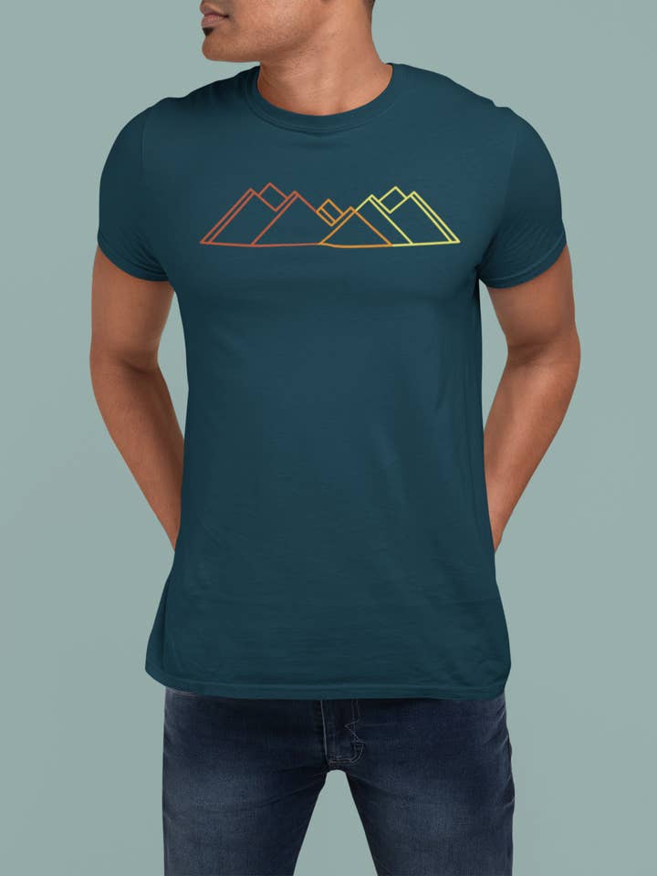 Retro Mountains Tee for wholesale by Wander West Threads