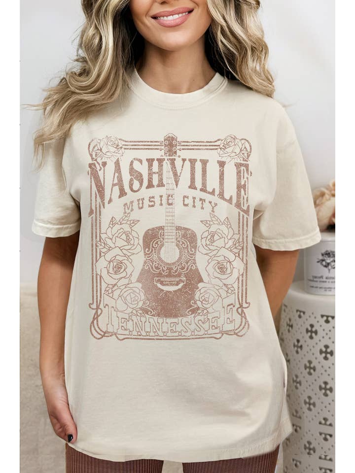 BouTeeQue Closet - Wholesale Screen Printed T-Shirt - Women's - 1019T - Nashville music city