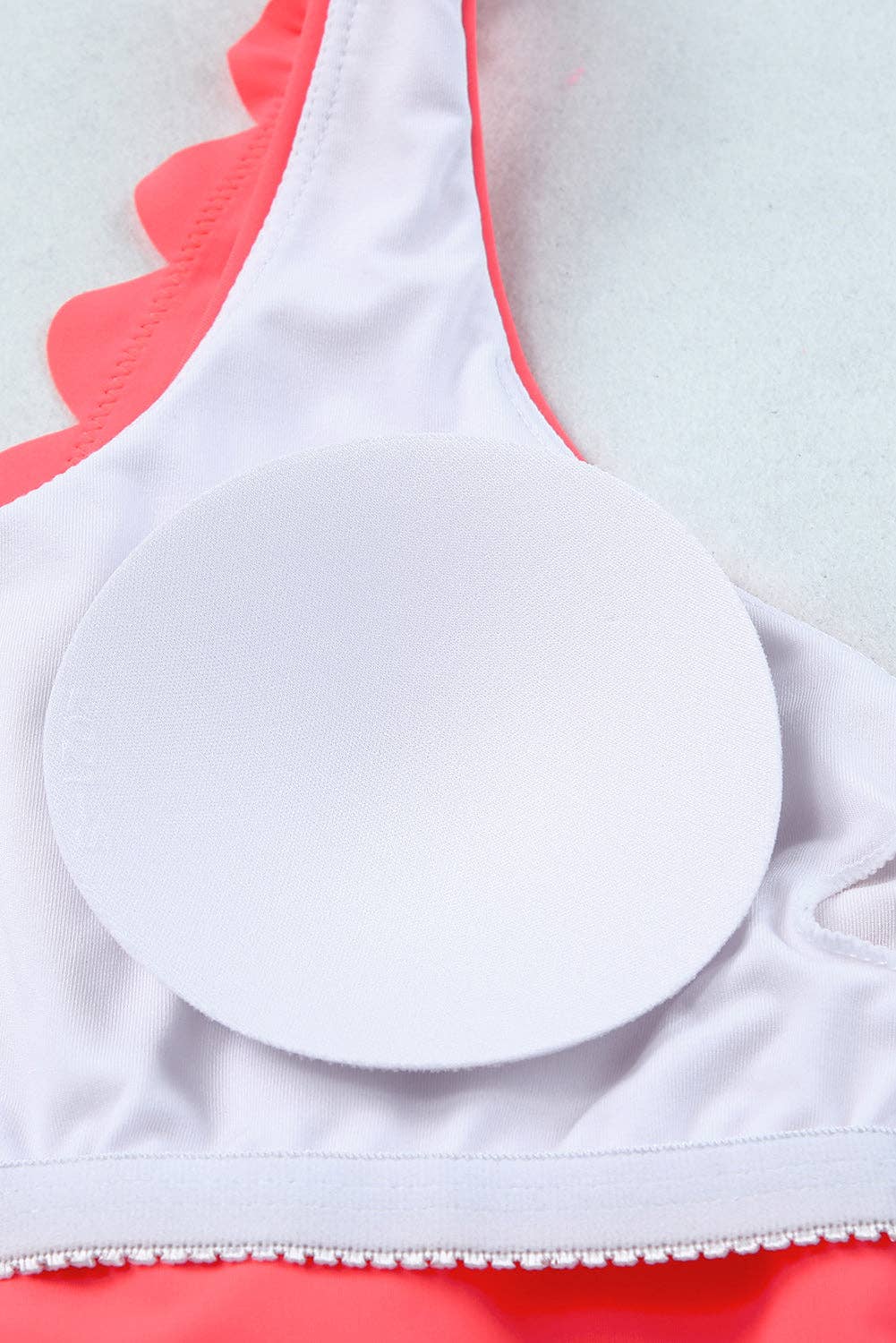 EG fashion - Wholesale Two Piece Swimsuit - Women's - Pink Scalloped Sleeveless High Waisted Two Piece Swimsuit13