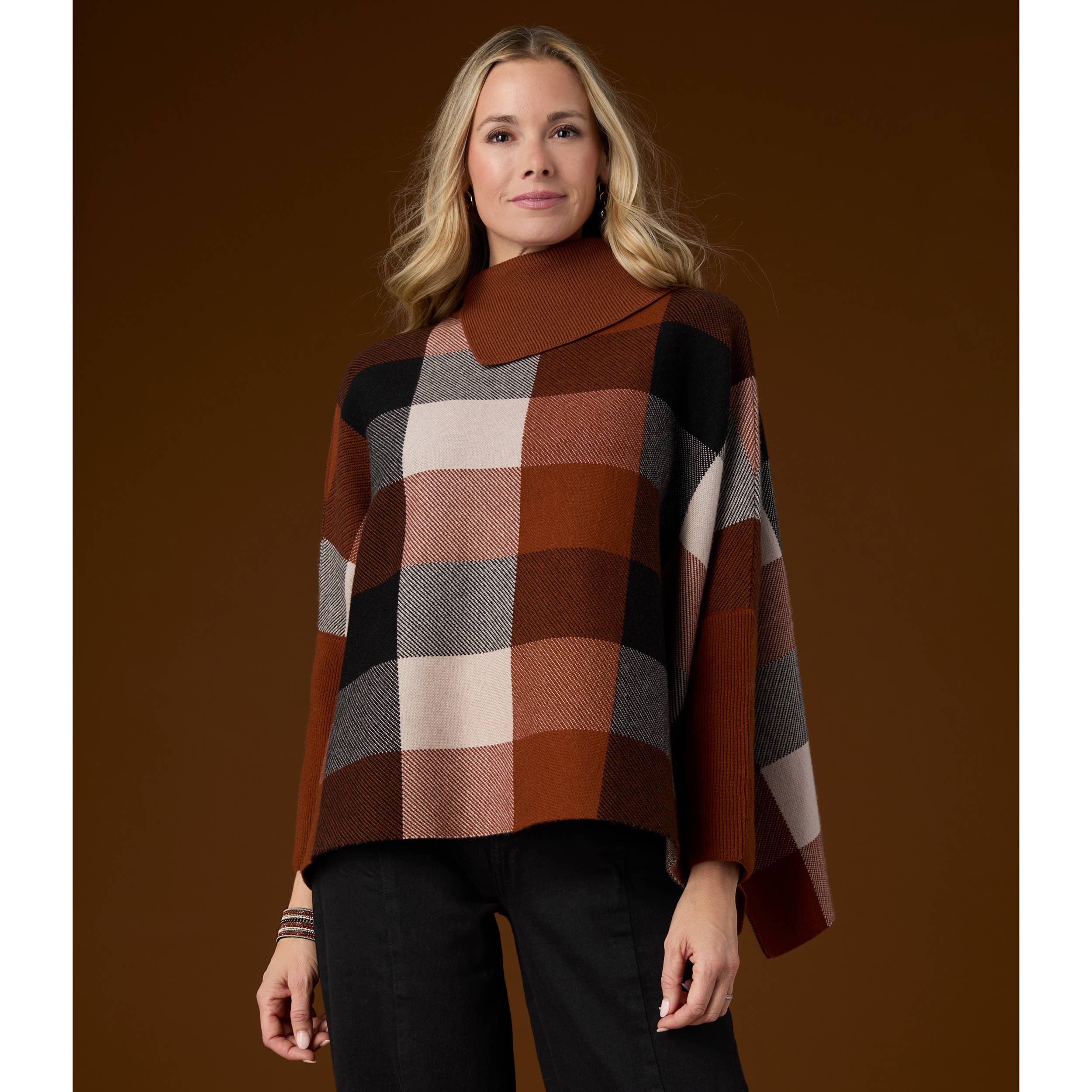 COCO + CARMEN - Wholesale Poncho - Women's - Loren Colorblock Poncho7