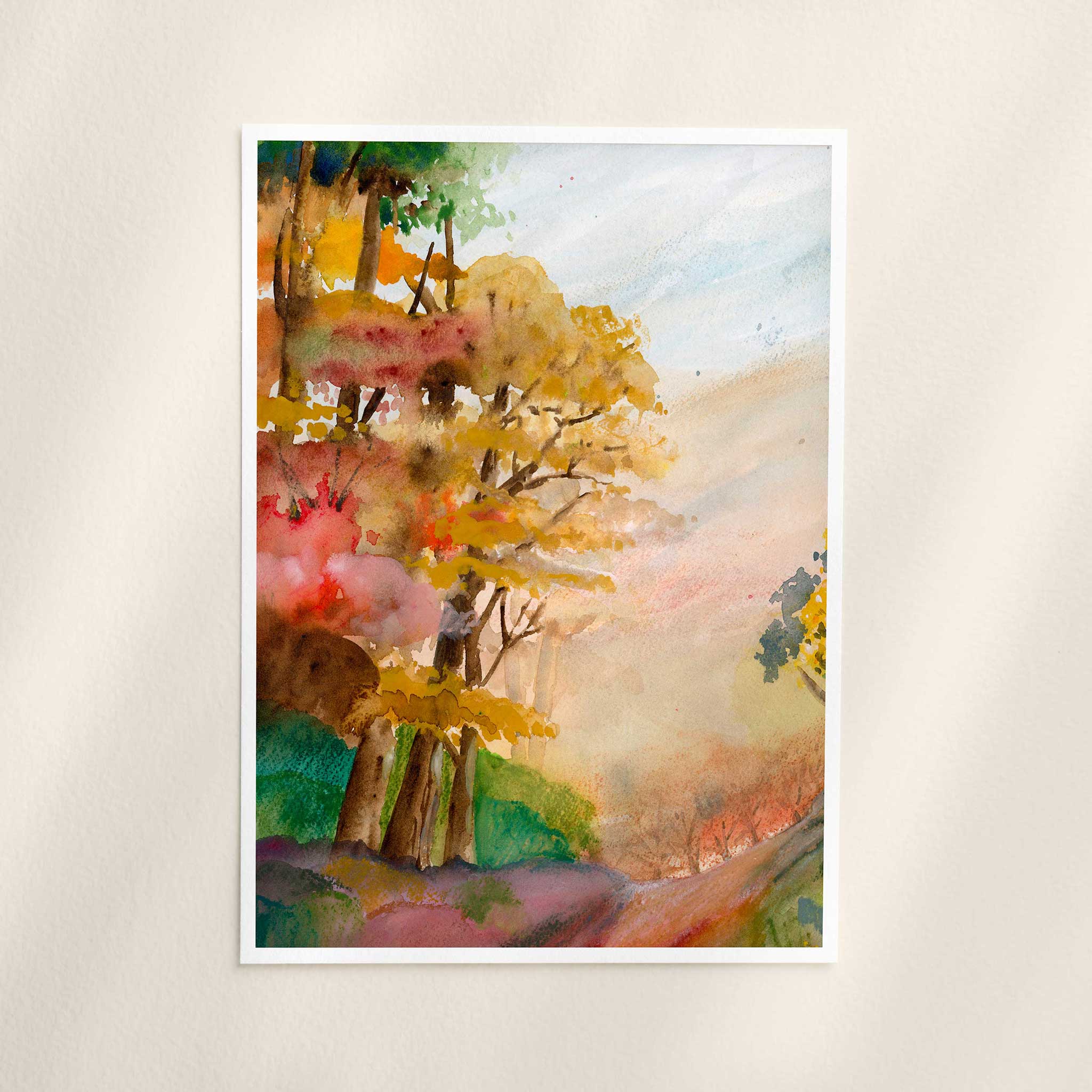 Jenny Vellacott - Wholesale Art Print - Autumn Art Print Autumn Trees Print with Autumn Colour Print5