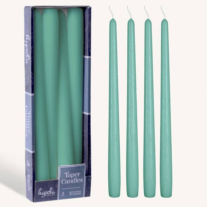 Emerald Taper Candles - 10 Inch - 4 Pack for wholesale by Hyoola Candles