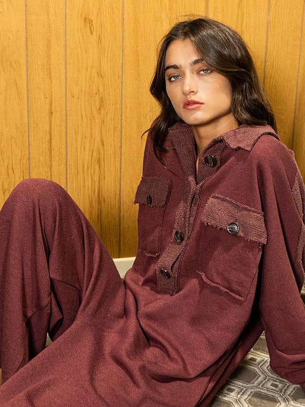 BUCKETLIST - Wholesale Jumpsuit - Women's - R5343 Oversize French Terry Jumpsuit
