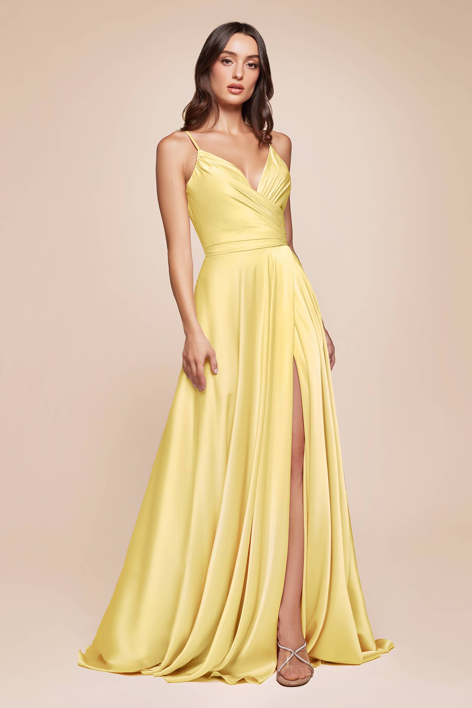 Ladivine by Cinderella Divine - Wholesale Gown - Women's - Sweetheart Neckline Soft Satin A-Line Curvy Fit5