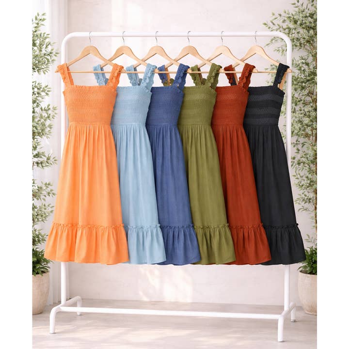 PAPAYA GAUZE JURK MET GEVLOCHTEN ELASTIEK voor wholesale door Winslow Collection