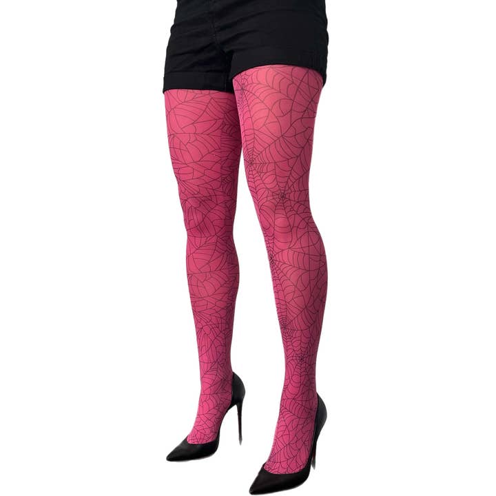 Pink Tights Spider Webs for Women for wholesale by Malka Chic