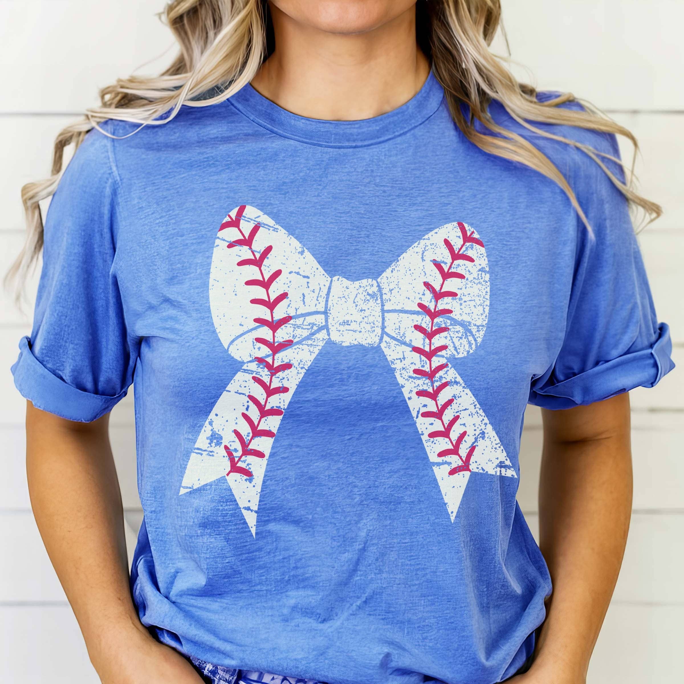 Limeberry Designs - Wholesale T-Shirt (Graphic) - Women's - Baseball Large Bow Tee - Trendy Item3