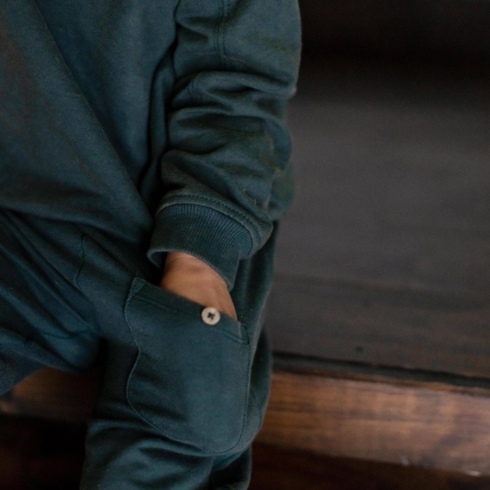 Burt's Bees Baby - Wholesale Top & Pant Set - Baby - Acid Wash Sweatshirt & Pants Set - Zucchini Green4