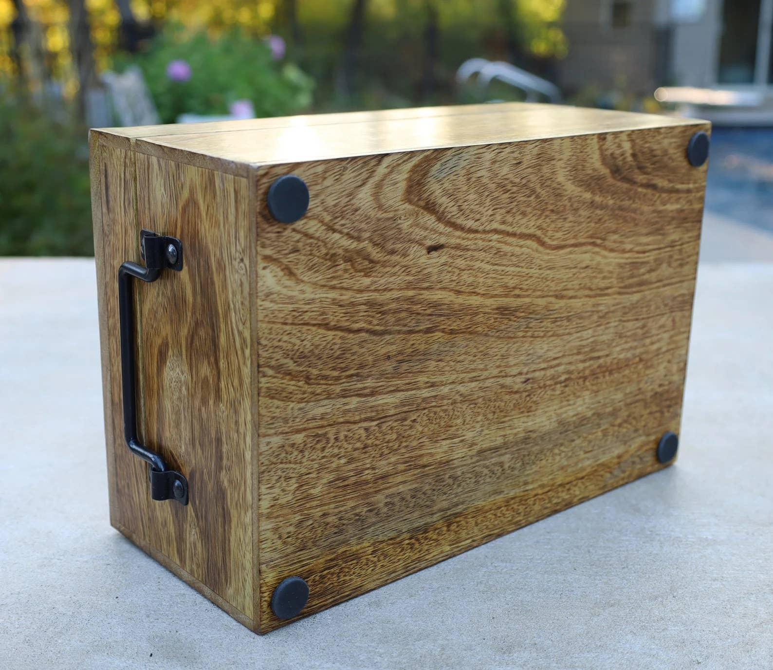 Lungta Imports - Wholesale Decorative box - Large Premium Hand Carved Lotus Wooden Urn Box, Keepsake Box8