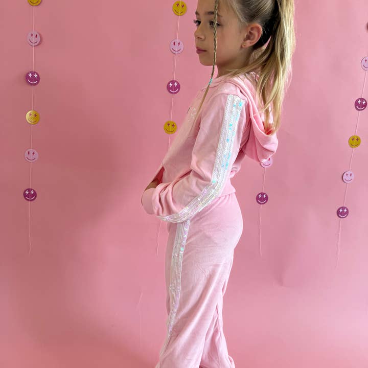 Ellie and Mila - Wholesale Top & Pant Set - Kids - Bow Velvet Sequin Set4