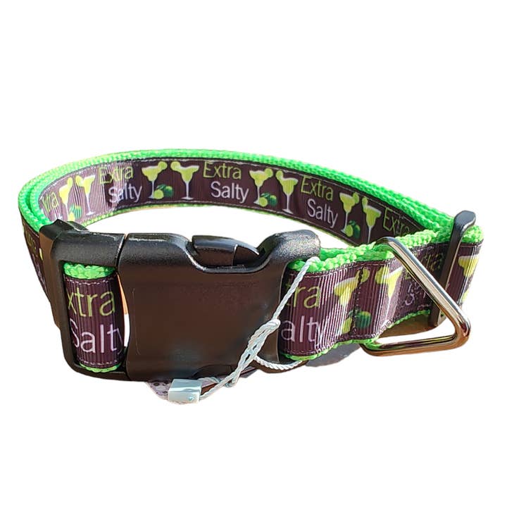Doot's Pet LLC Collars For A Cause - Wholesale Pet Collar - Dog - Extra Salty Margarita Neon Green Nylon Dog Collar