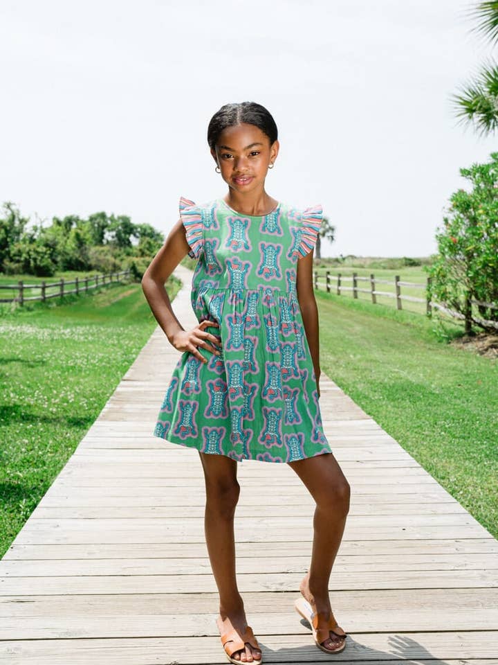 Girls Logan Tiger Dress for wholesale by Briton Court
