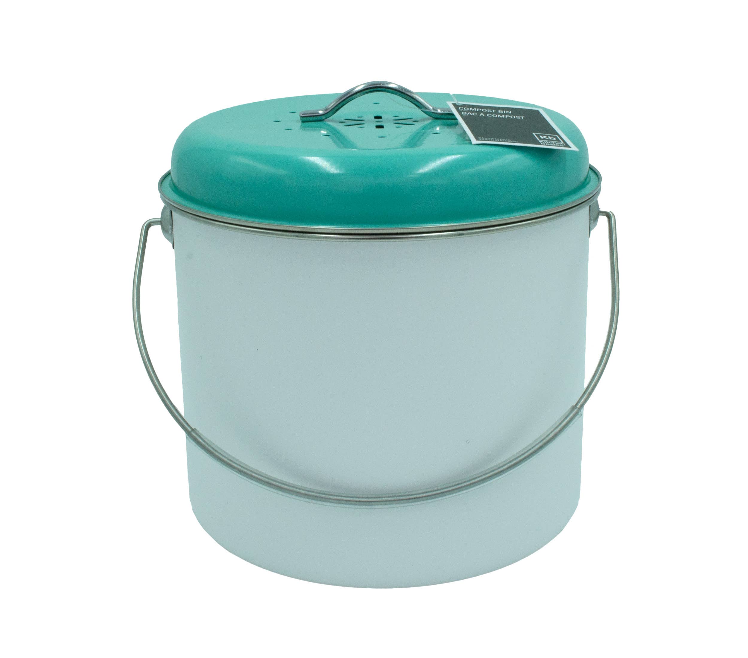 KITCHEN BASICS Compost Bin 8.5x7" 5.2Q Blue for wholesale on Faire2