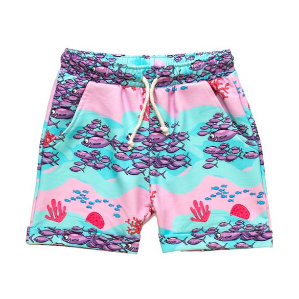 Shorts Escola de peixe por atacado de Mullido