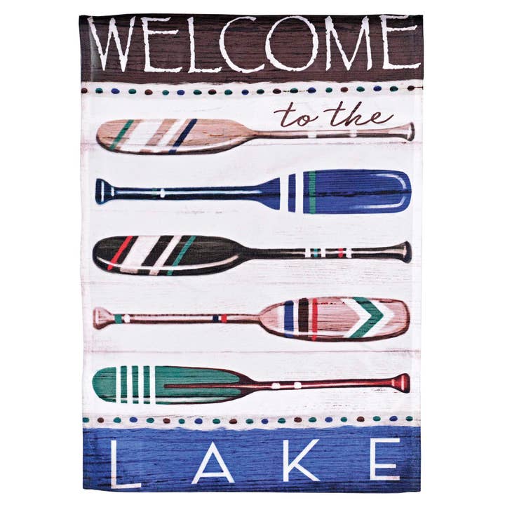 Flag Oars Welcome To The Lake 13x18 for wholesale by Dicksons