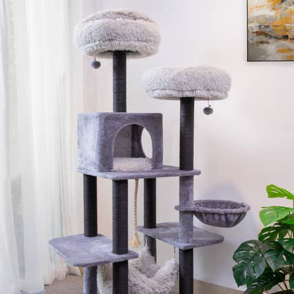 PetPals Group - Wholesale Pet Scratcher - Cat - Catry Bradbury 7 Level Gray Cat Tree