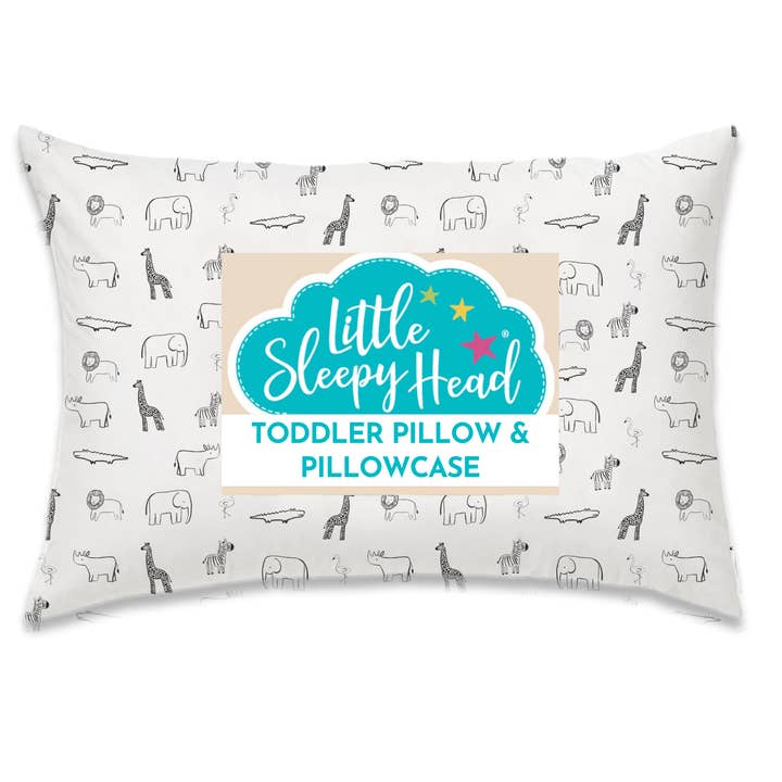 Toddler Pillow + Pillowcase Set - Animal Adventure - 13″x18" for wholesale by Little Sleepy Head