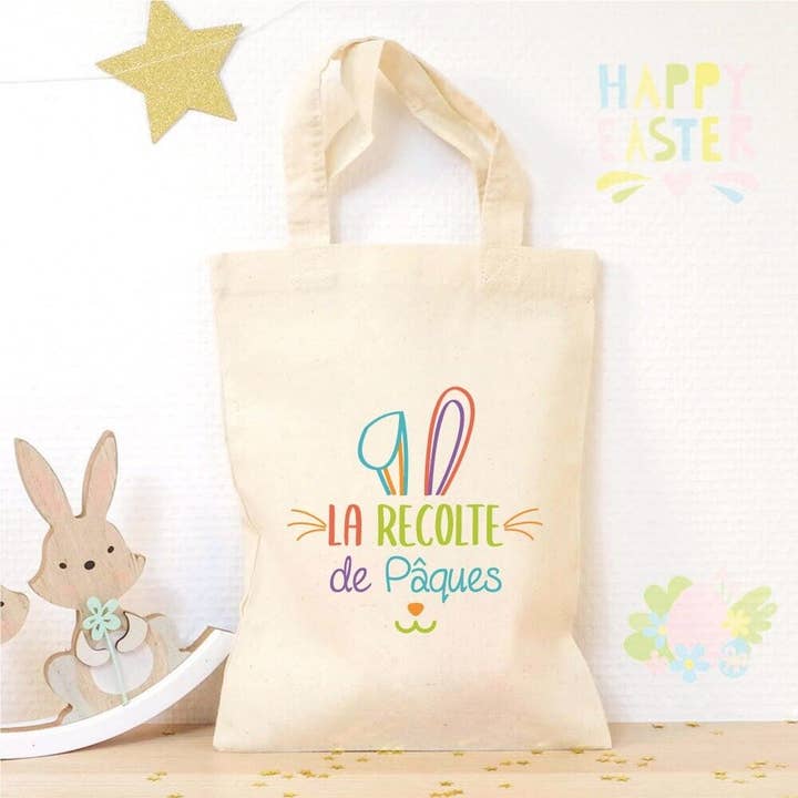 Petit tote bag "La récolte de Pâques" pour la vente par Ourson Câlin