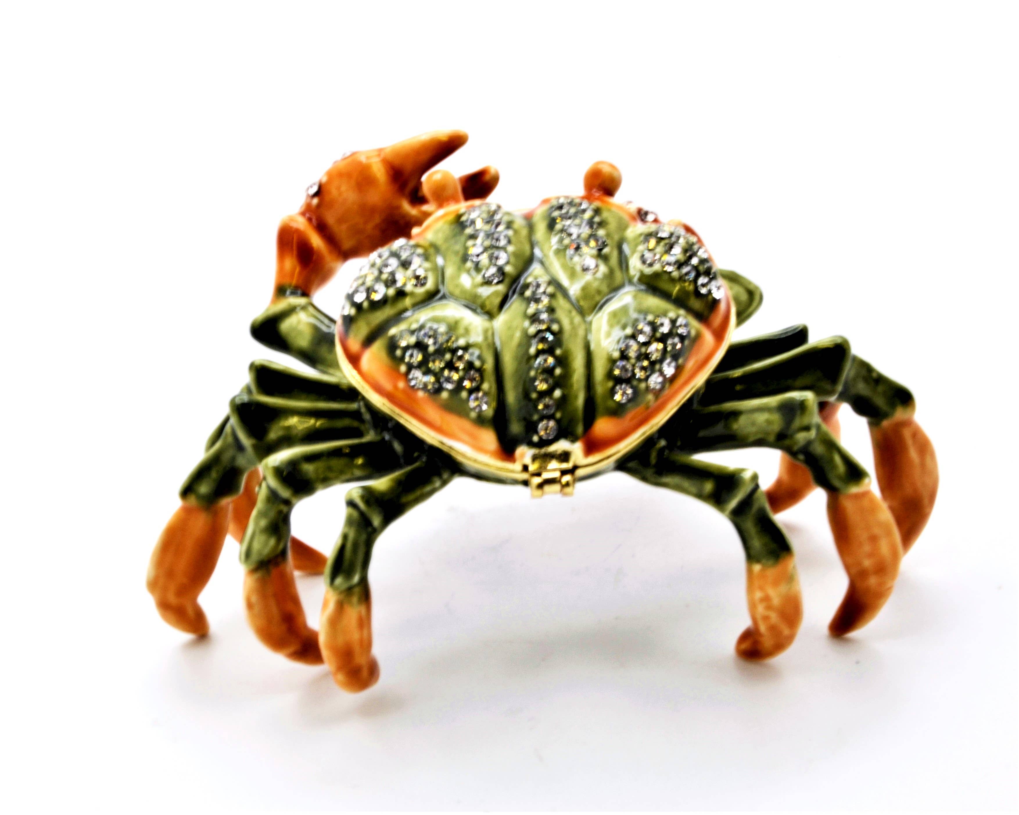 Ciel Collectables - Wholesale Jewelry Box/Organizer - Bejeweled Green Crab  Trinket Box. Hand Set Swarovski2