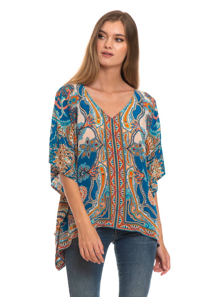 DENIM BRIYANA ZIJDEN TOP voor wholesale door Tolani