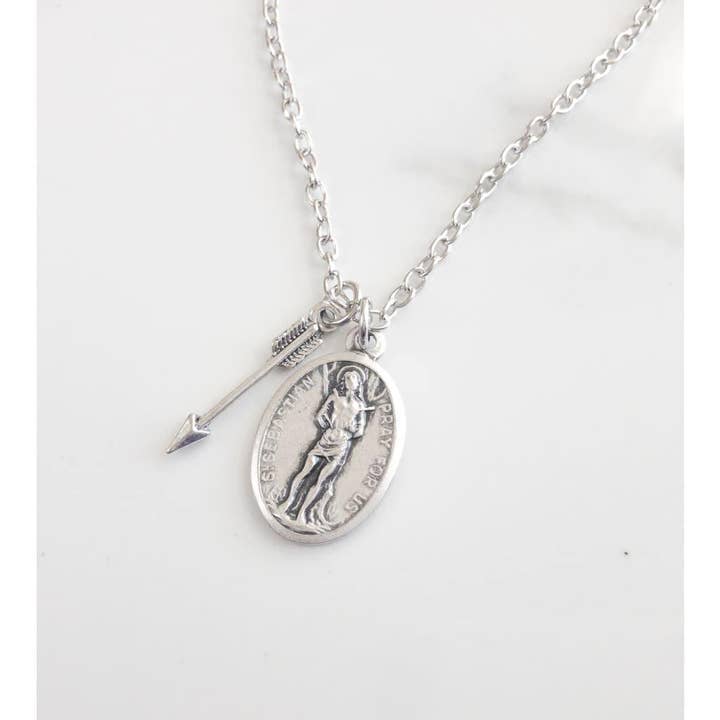 Sagely Sparrow - Wholesale Pendant/Charm Necklace - St Sebastian Necklace