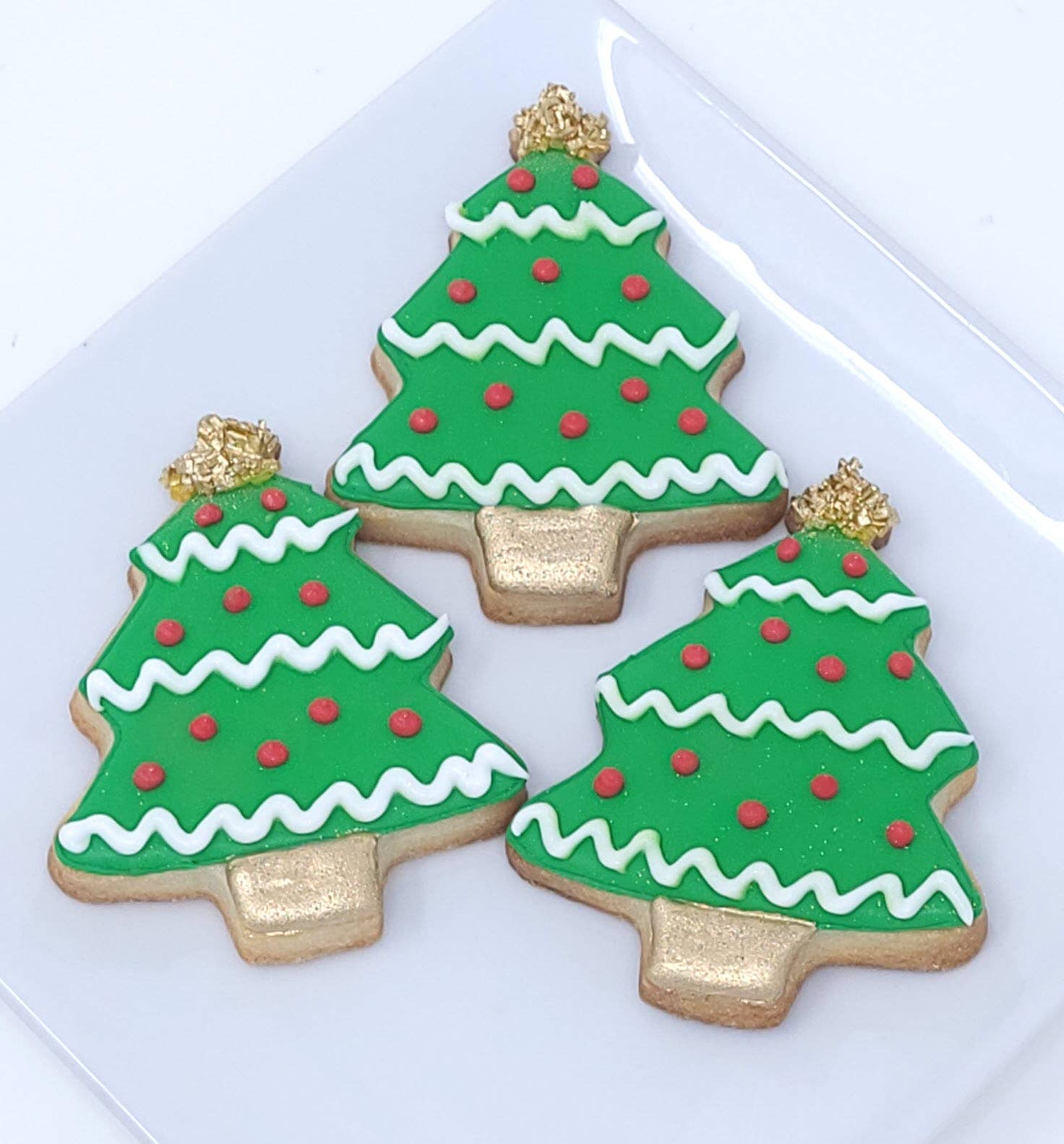 Wild Angel Treats, LLC - Wholesale Cookie - Christmas Tree Royal Icing Cookies1