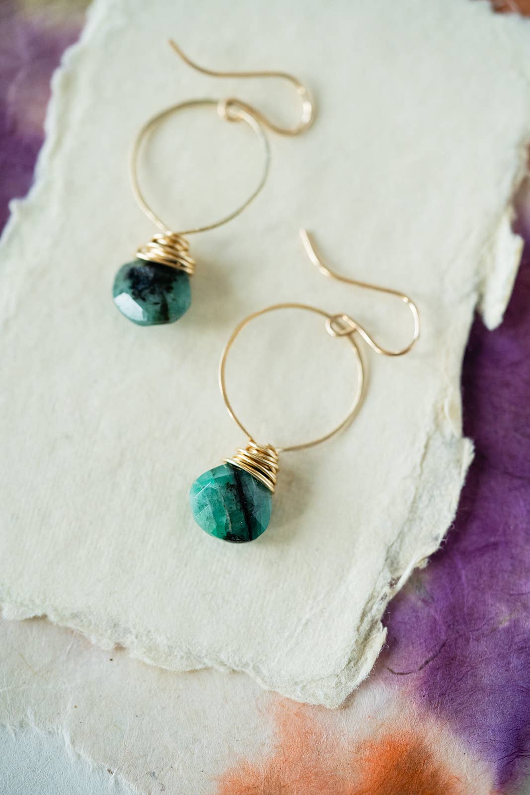 Bella Vita Jewelry - Wholesale Dangle Earrings - Pantone Earrings | Megan Hoop and Natural Stone Earrings7