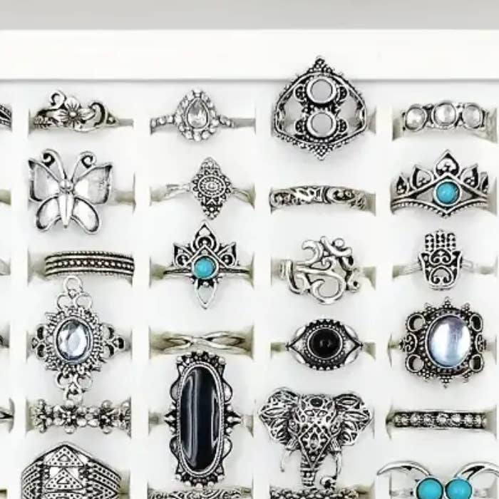 Celestial Avenue - Wholesale Cocktail/Statement Ring - BULK | Fashion Boho Mystical Rings in Silver | Set of 30
