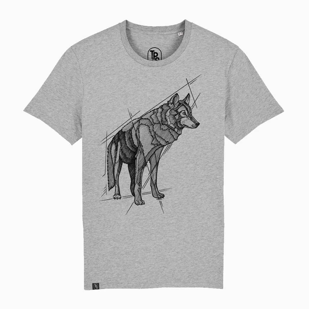 Tiny Print Shop – wholesale Screen printed t-shirt – unisex – Wolf Stare Organic Cotton T-Shirt1