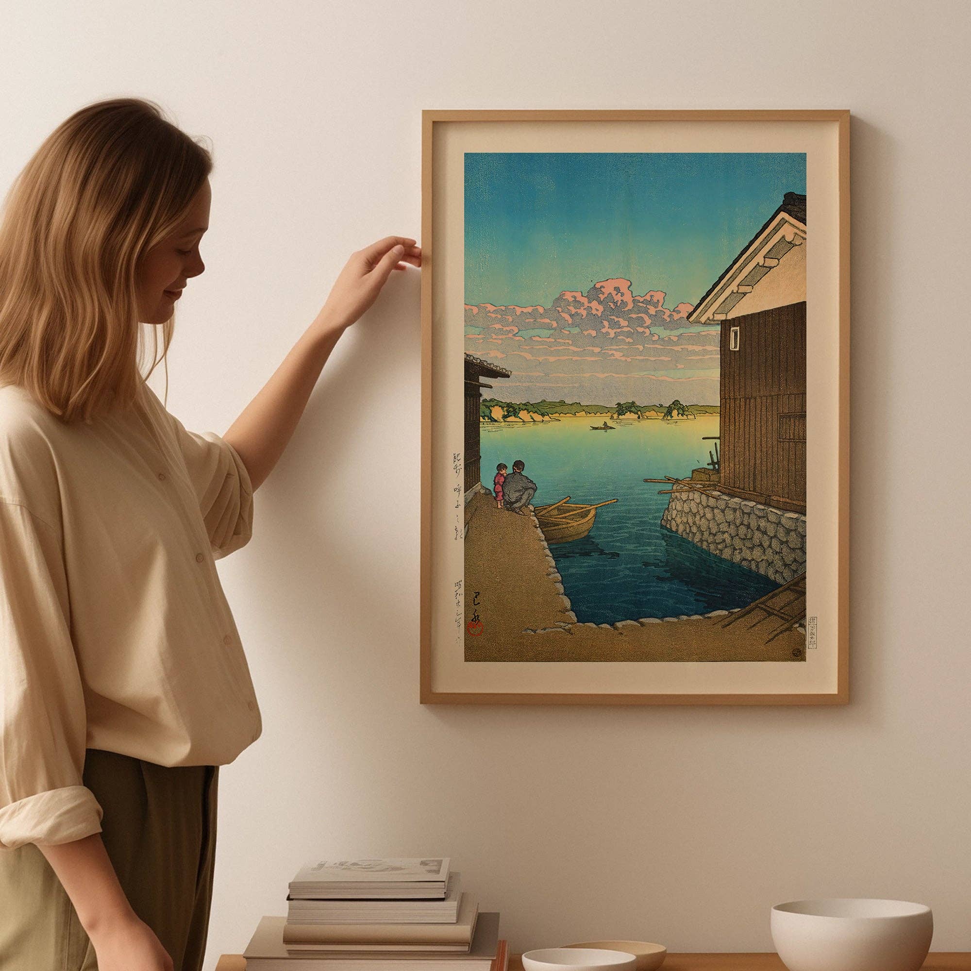 Ink & Drop – wholesale Art print – Morning in Yobuko, Hizen Print by Hasui Kawase2