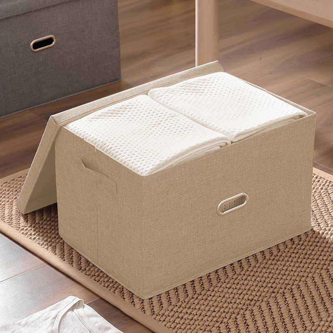 SOGA International Pty Ltd - Wholesale Storage Bin - SOGA Beige S Foldable Canvas Storage Box1
