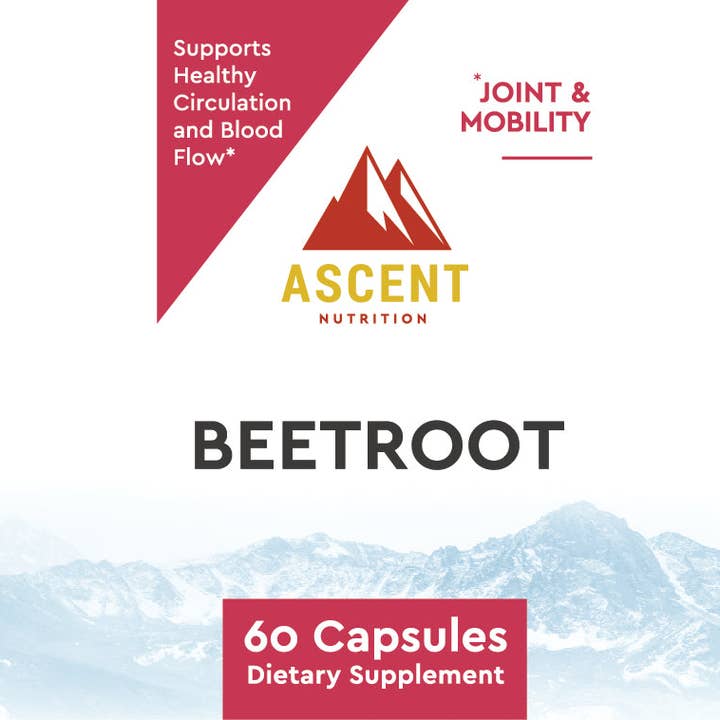 Ascent Nutrition – wholesale Oralt tillskott/Vitamin – Ekologisk rödbeta, 60 kapslar, 1300 mg vardera