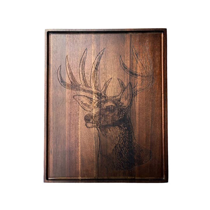 Creative Gifts International Inc. - Wholesale Cheese Board - Deer Hunting Wood Board - 14" x 18"