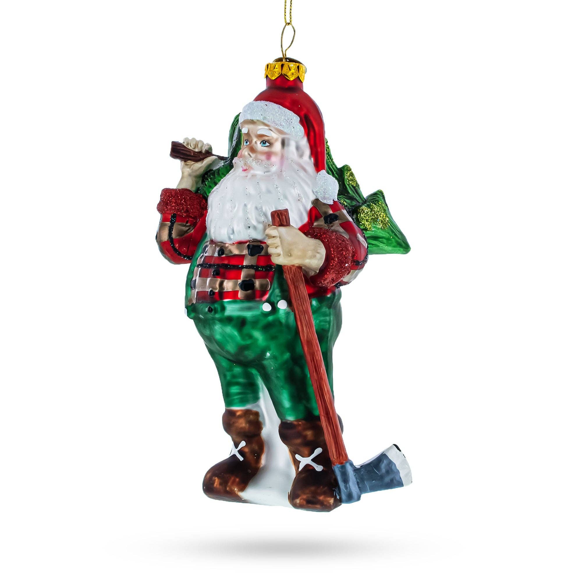 BestPysanky - Wholesale Ornament - Lumberjack Santa Glass Ornament
