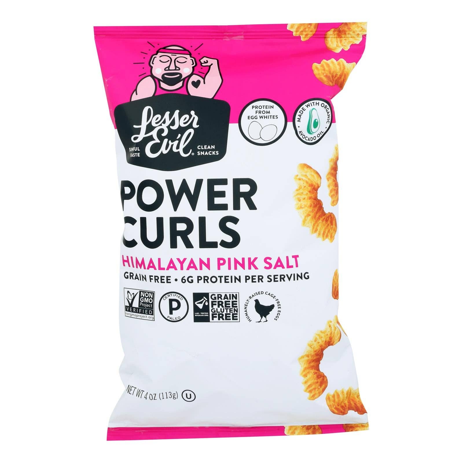 Ware Spark - Wholesale Puffed Snack - Lesser Evil - Power Curls Himalayan Pink Salt - Case Of 9-4 Oz0