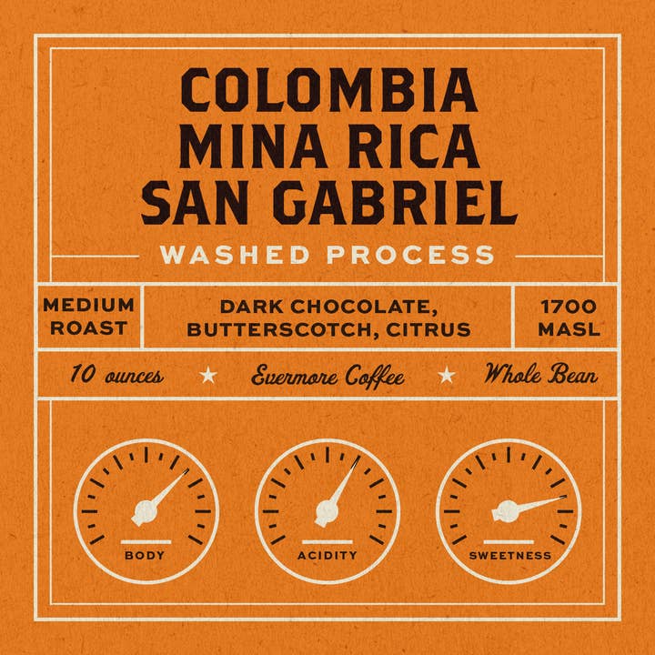 Colombia Mina Rica, 10oz for wholesale by Evermore Coffee Roasters