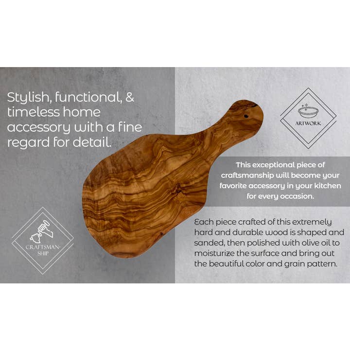 Choixe - Wholesale Cutting Board - Original Olive Wood Cutting Board with Handle2