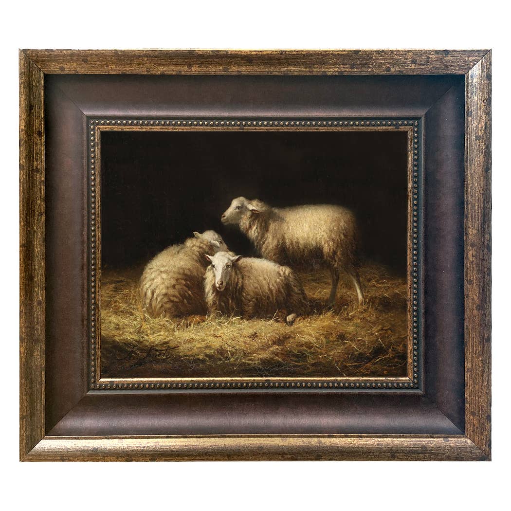 Madison Bay Co. - Historical Home Decor Reproductions - Wholesale Painting/Drawing - Sheep in the Hay Framed Painting Print on Canvas25