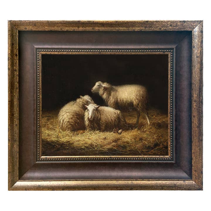 Madison Bay Co. - Historical Home Decor Reproductions - Wholesale Painting/Drawing - Sheep in the Hay Framed Painting Print on Canvas25