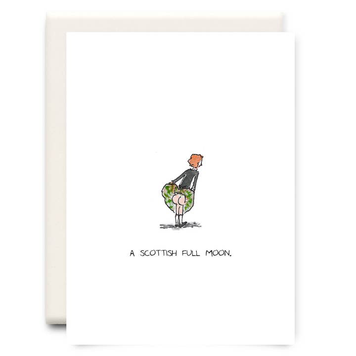 Tarjeta de felicitación diaria de luna llena escocesa para venta al por mayor de Inkwell Cards