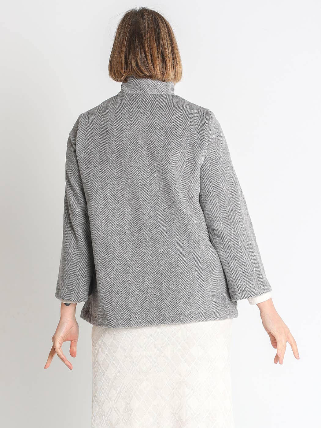 LOURDES CASTILLO - Wholesale Jacket - Women's - 372422L  WOOLLY HERRINGBONE COAT1