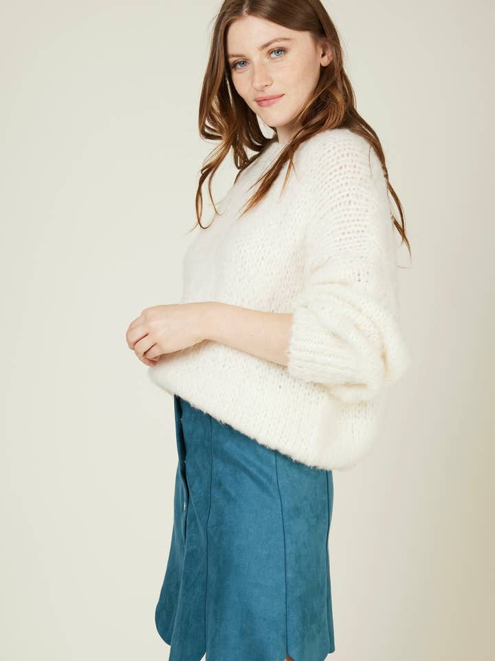 Andy & Lucy – wholesale Kjol - Dam – JOHAN - Kort tulpanskuren mocka kjol