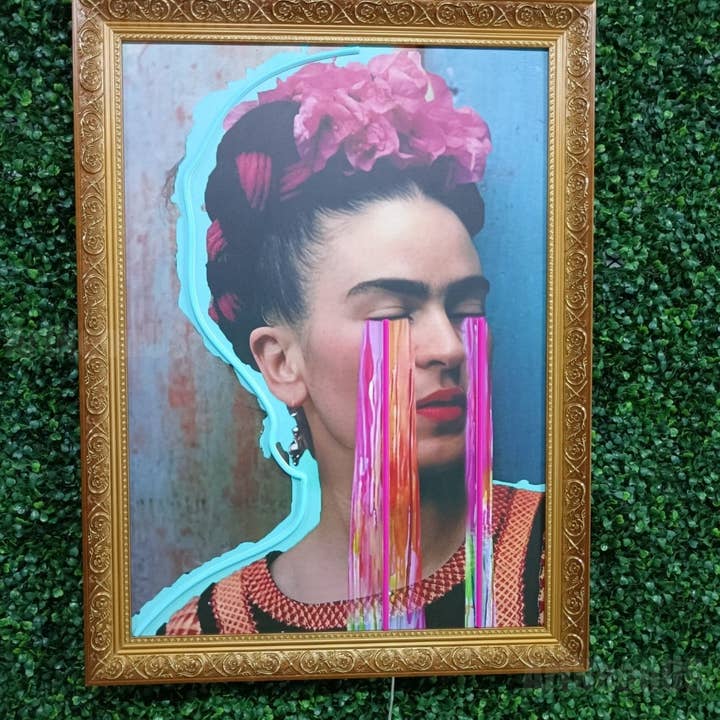 CityNeon – Engroshandel Neonskilt – Frida Kahlo Neonmaleri Kunst: Unikt Lys Skilt, Moderne Vægdekoration, Moderne Kunst Lærred, Popkultur Tilpasset LED Neon Lys1