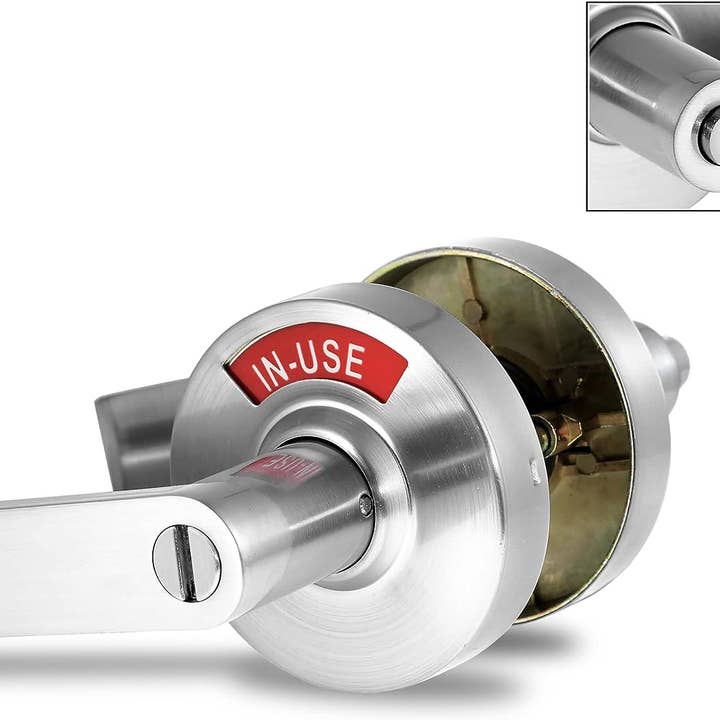 ADA Door Lock with Indicator in Satin Chrome - Left-Handed for wholesale by Vizilok