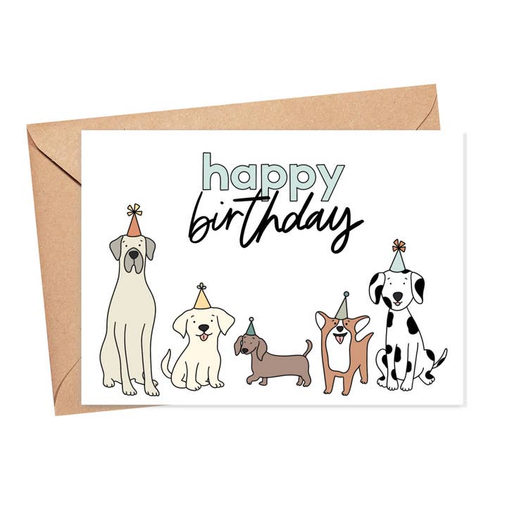 Hond Happy Birthday Card voor wholesale door Simply Happy Paper