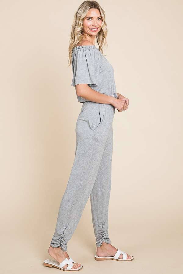 Culture Code - Wholesale Jumpsuit - Women's - CAR1489 - OFF SHOULDER PEASANT JUMPSUIT7