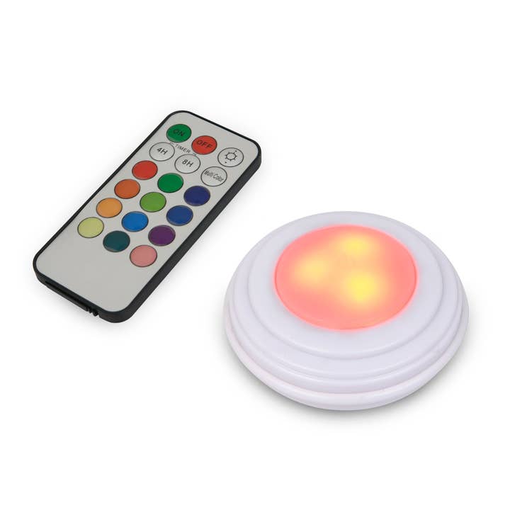 Gabba Goods - Wholesale Accent/Desk Lamp - LED Color Changing Puck Lights (With Remote)