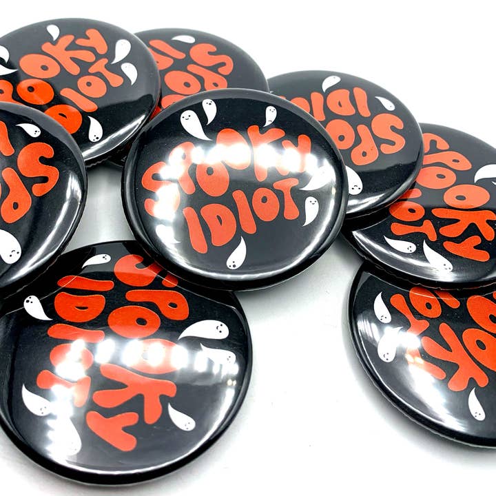 Krystan Saint Cat - Wholesale Lapel Pin/Button - Spooky Idiot Pinback Button1