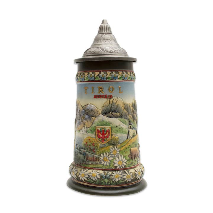 Tirol Scenic Austrian Alps Collectible Beer Stein for wholesale by European Heritage Gifts
